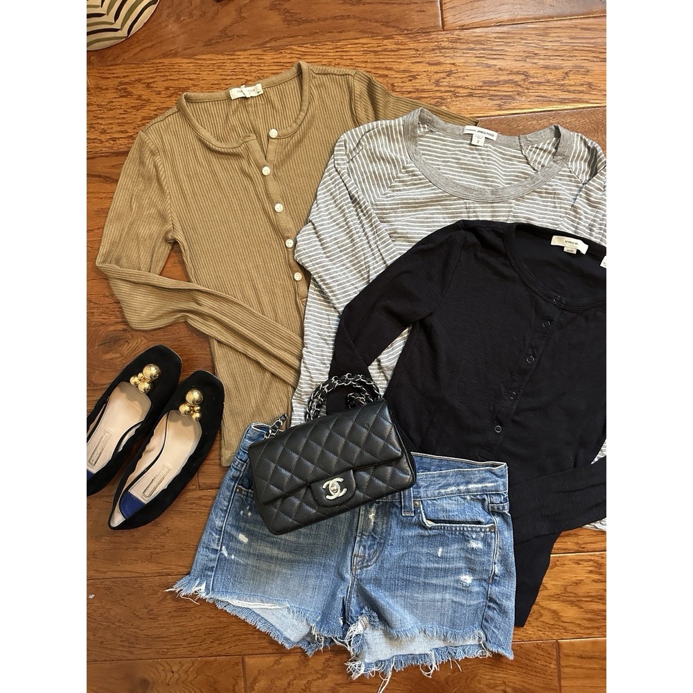 Lot of 3 Vince James Perse Rag & Bone Tops Bundle Henley Striped Sz XS S M